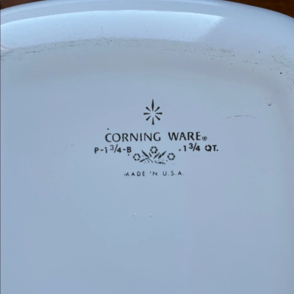 Corningware Casserole Dish P-1 3/4-B & Glass Lid 1.75 Qt Blue Cornflower
